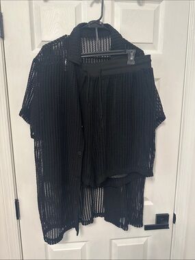 Black Mesh Drawstring Men’s Shorts